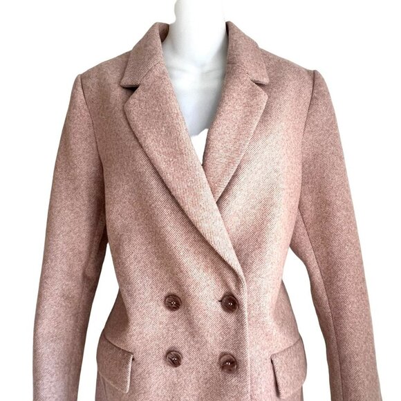 ZARA BLUSH PINK DOUBLE BREASTED JACKET COAT SIZE SMALL - Picture 3 of 13